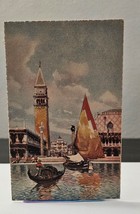 Piazza San Marco Venice Italy Vintage Postcard St Mark Basilica Doge Palace 1930 - £8.49 GBP