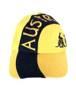 Australia Spell Out Kangaroo Embroidered Hat Cap Yellow Blue Adjustable - $253.22 MXN