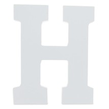 Courier Font White Color Wooden Letter H (6 Inches) - £19.65 GBP