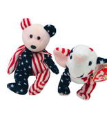 VTG 2000 TY Beanie Babies Elephant And Spangle American Flag Republican ... - $27.21 CAD