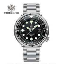 SD1975C Steeldive Black Tuna Automatic Diver Watch Seiko NH35 Movement UK - £126.40 GBP