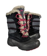 Kids Columbia Techlite Snow Boots Omni-Heat Black Pink Warm Faux Fur Gir... - $54.45