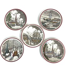 5 Vintage Vernon Kilns Plates Bits of Old New England Boat Lighthouse Ch... - £31.14 GBP