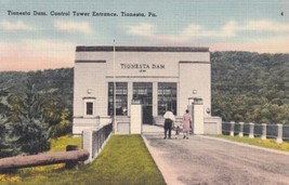 Tionesta Dam Control Tower Entrance PA Pennsylvania 1956 Postcard D57 - £2.34 GBP