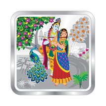 BIS gestempelt Radha Krishna 10 GM mehrfarbige Silbermünze in 999 Reinheit - £34.46 GBP