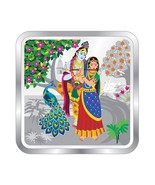 BIS gestempelt Radha Krishna 10 GM mehrfarbige Silbermünze in 999 Reinheit - £34.06 GBP