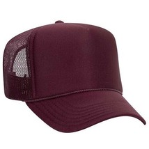 New Maroon Wine Mesh Trucker Hat Snapback 5 Panel High Crown 39165 Adult Sz - £8.85 GBP