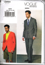 Vogue V8890 Mens 40 to 46 Jacket, Shorts and Pants Uncut Sewing Pattern - $23.14