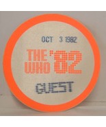 THE WHO - PETE TOWNSHEND - ORIGINAL OCT. 3, 1982 CLOTH SHOW BACKSTAGE *L... - $279.60 MXN