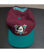 Vintage 1990s NHL Anaheim Mighty Ducks Wool Embroidered Snapback Hat Pur... - $88.65 CAD