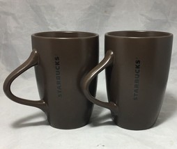 Starbucks coffee 2011 set of two  Brown 10.5 Oz.mugs / cups - $8.90