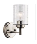 Kilcher Brushed Nickel Wall Scone Seeded Glass  New In Box  - $281.66 MXN