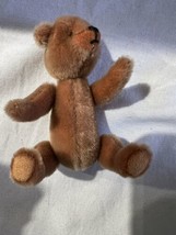 Vintage Mini Brown Mohair Steiff? Teddy Bear 5 1/2&quot; dollhouse size jointed - £22.28 GBP