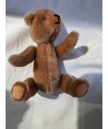 Vintage Mini Brown Mohair Steiff? Teddy Bear 5 1/2&quot; dollhouse size jointed - £21.27 GBP