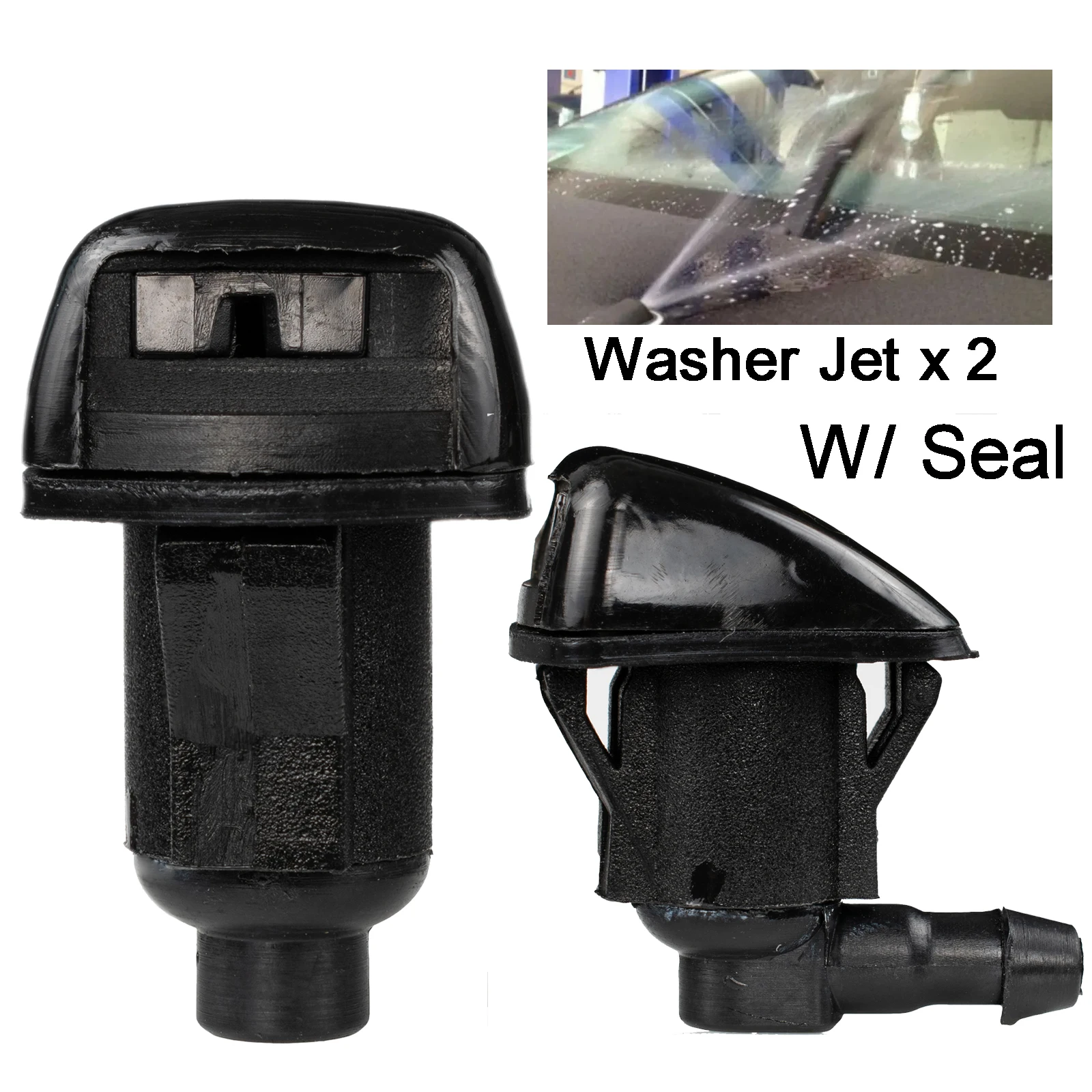 2x Front Windscreen Wiper Washer Jet Spray Nozzle For Toyota Land Cruiser Prad - £10.34 GBP