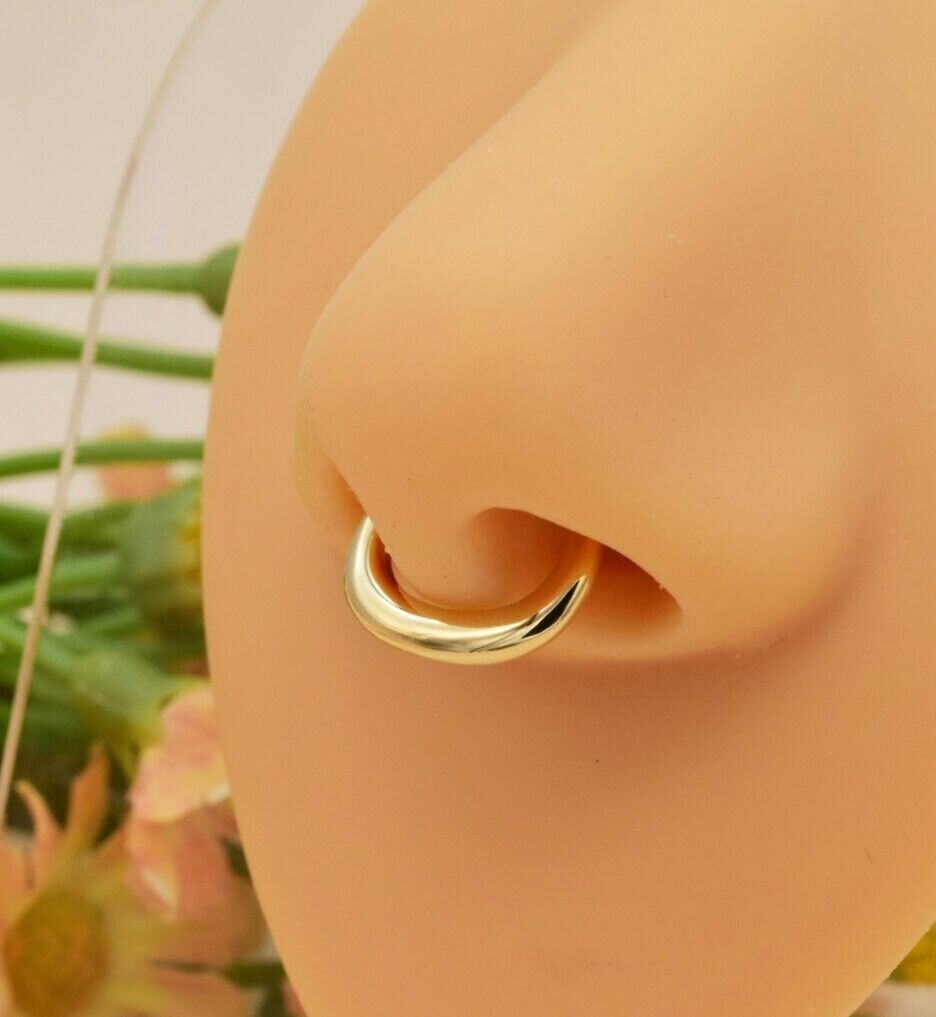 14K Solid Gold Septum Klicker Reifen Ring für Damen Schmuck Geschenk Für... - $183.36