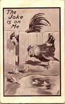 Vtg Cartolina 1900-10s Fumetto - Il Scherzo È On Me - Gallina &amp; Gallo W - £7.29 GBP