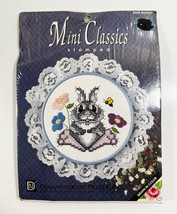Designs for the Needle Stamped Cross Stitch 3608 Bunny Framed Sampler 90s - $9.89