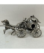 Italian Handmade 925 Sterling Silver Cinderella Pumpkin Carriage 3” Figu... - $223.96 CAD