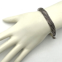 LIQUID SILVER 7.5&quot; bracelet - 25 strands 925 sterling 8.8 oz vtg Native ... - £57.98 GBP