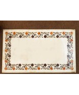 28x18" White Marble Side table top Vintage Pietra Dura & lapis lazuli  marble ge - €873,21 EUR
