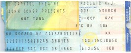 Hot Tuna Ticket Stub October 8 1983 Passaic New Jersey - $34.64