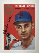 Charlie Kress (d. 2014) Autographed 1954 Topps Gold Baseball Card - Detroit Tige - £12.02 GBP