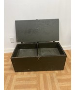Vintage Military FOOT LOCKER w Tray Wood Trunk chest storage green box a... - $199.99
