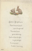 Vintage Postcard Easter Bunny Rabbits Colorful Eggs 1918 Owen Cara Pub. - £5.52 GBP