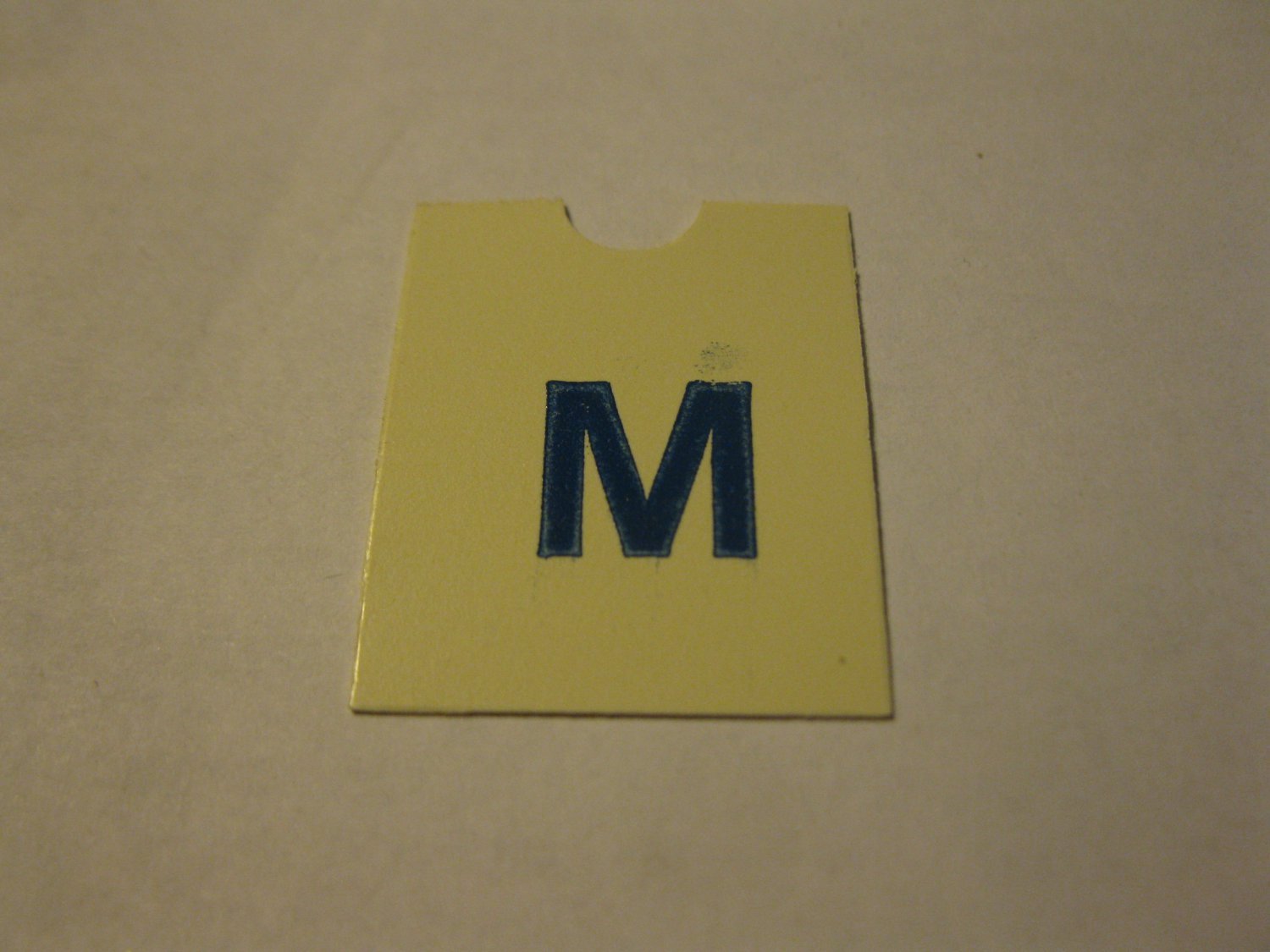 1967 4CYTE Board Game Piece: Blue Letter Tab - M - $1.00