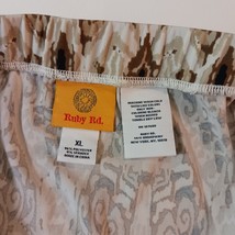 Ruby Rd. Elastic Waist Women's Brown & Beige Geometric Long Skirt Size XL image 3