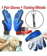 Deshedding Hair Fur Removal Pet Dog Cat Grooming Glove with Training Whi... - $10.41 CAD