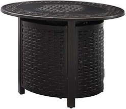 Oval Fire Sense 63696 Davis Cast Aluminum Gas Fire Pit With 37,000 Btu Output, - $587.98