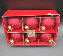 Mikasa Place Card Holders Gold &amp; Red Ornament Christmas Balls NIB - $19.03