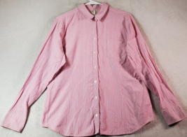 Riders by Lee Shirt Men Large Pink Striped Cotton Long Sleeve Collar Button Down - £11.23 GBP