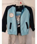 Wonder Nation Baby Boy 3 PC Blue/Gray Reversible Hoodie Shirt and pants ... - $190.39 MXN