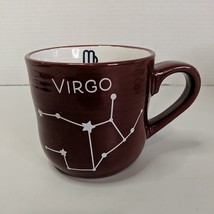 Virgo Zodiac Sign Coffee Mug Astrology Art Deco Print Mug Red White 3.75&quot;H/W - £16.46 GBP