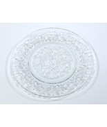 AP) Vintage Floral Leaf Clear Glass Serving Plate 10&quot; Diameter - £9.45 GBP