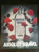 Vintage 1987 Absolut Vodka Absolut Bravo Full Page Original Color Ad - 721 - £5.18 GBP