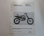 1996 Honda XR600R Set Up Istruzioni Manuale Sciolto Foglia Fabbrica OEM ... - $15.19