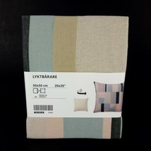 IKEA Lyktbarare Cushion Cover 2 Sides Light Beige/Multicolor Pastel 20x20" New - £14.65 GBP