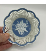 Romania Blue Iris Floral Open Weave Design Bowl 5&quot; Dish - $41.14 CAD