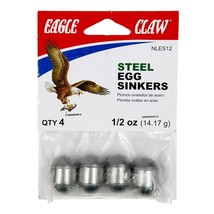 Eagle Claw NLES12 Steel Egg Sinkers 4Pk 1/2 Oz Fish Weight - Non-Lead NEW - $8.81