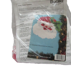 Bucilla Santa Face Coasters Christmas Craft Kit Open Kit Yard and instructions - $15.29