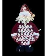 Christmas Advent Calendar Santa Head Fleece Cloth Fabric Hanging Pocket ... - €51,11 EUR