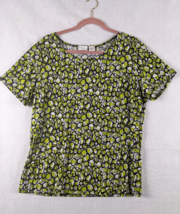 Kim Rogers Woman Womens Blouse Top Size 1X Polyester Blend Green Black White - £9.87 GBP