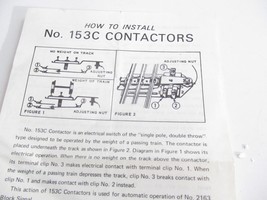 LIONEL MPC INSTRUCTION SHEET FOR 153C CONTACTORS EXC. - H16 - $6.46