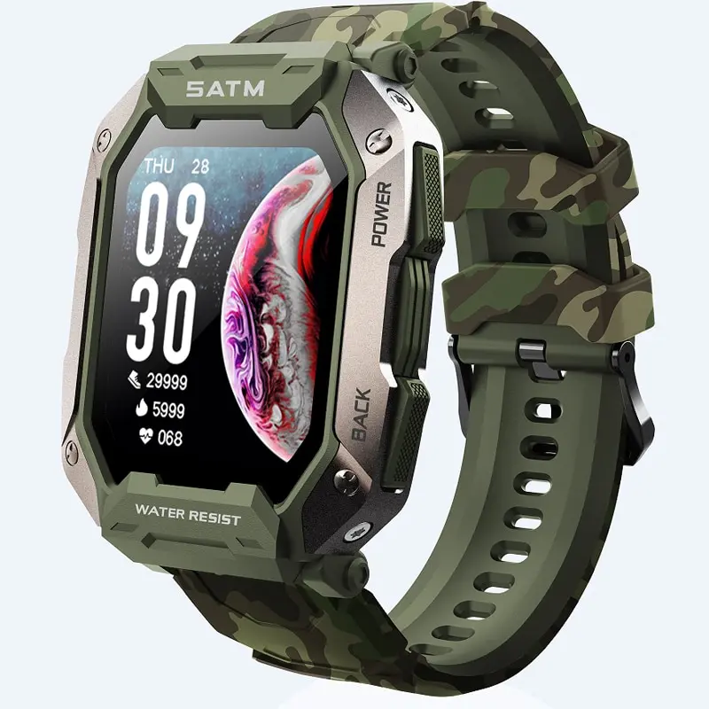 New Smart Watch For Men Bluetooth Full Touch Screen 5ATM Waterproof Watc... - £95.97 GBP