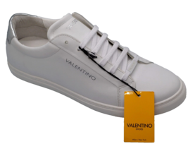 Valentino Men&#39;s Italy White Leather Lace Up Sneakers Shoes Size US 12 EU 45 - £205.25 GBP