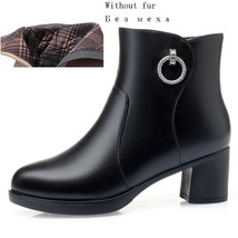 New Winter lighted Boots Big Size 41 42 43 Fashion Mid Heel Women&#39;s Boots Warm L - £77.56 GBP